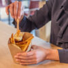 Tischplatte Pommes Frites Tasse Pappe
