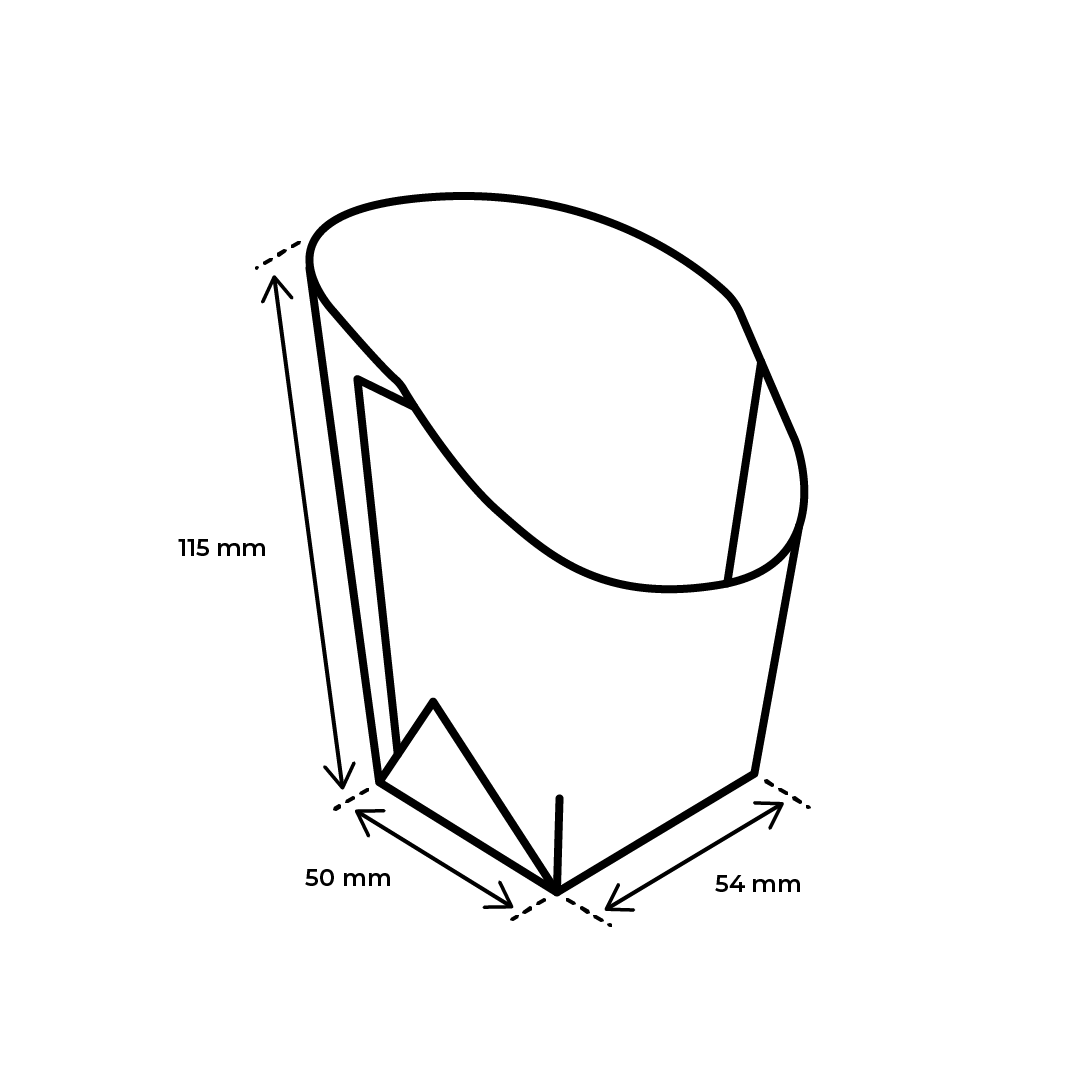 Afmetingen-wrapcup-karton Wrapbakje Karton