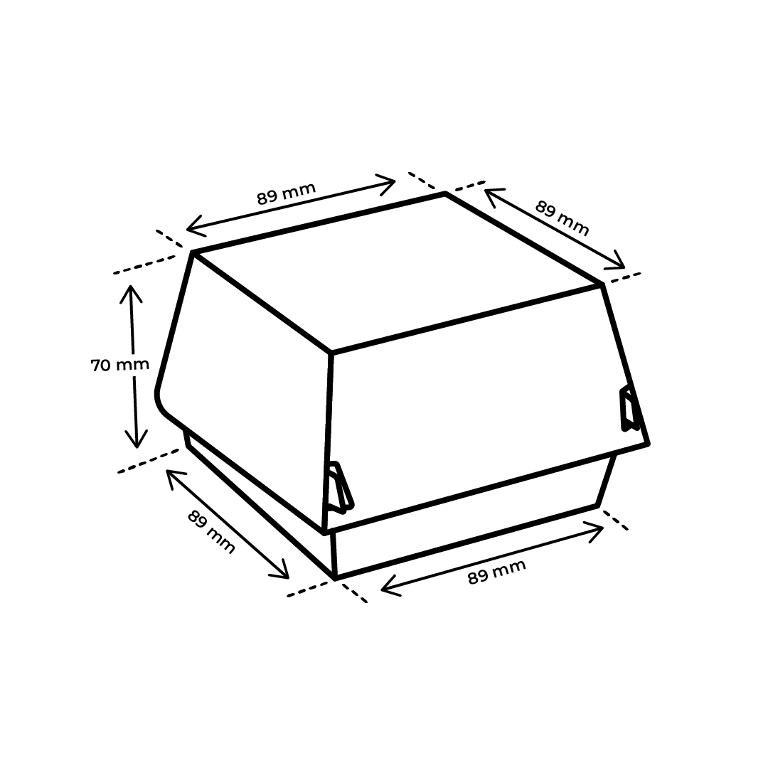 Hamburger Box 9x9x7 cm Karton