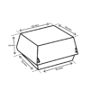 HAMB-TER-303-Lijntekening Hamburger Box 11x11x7 cm Karton