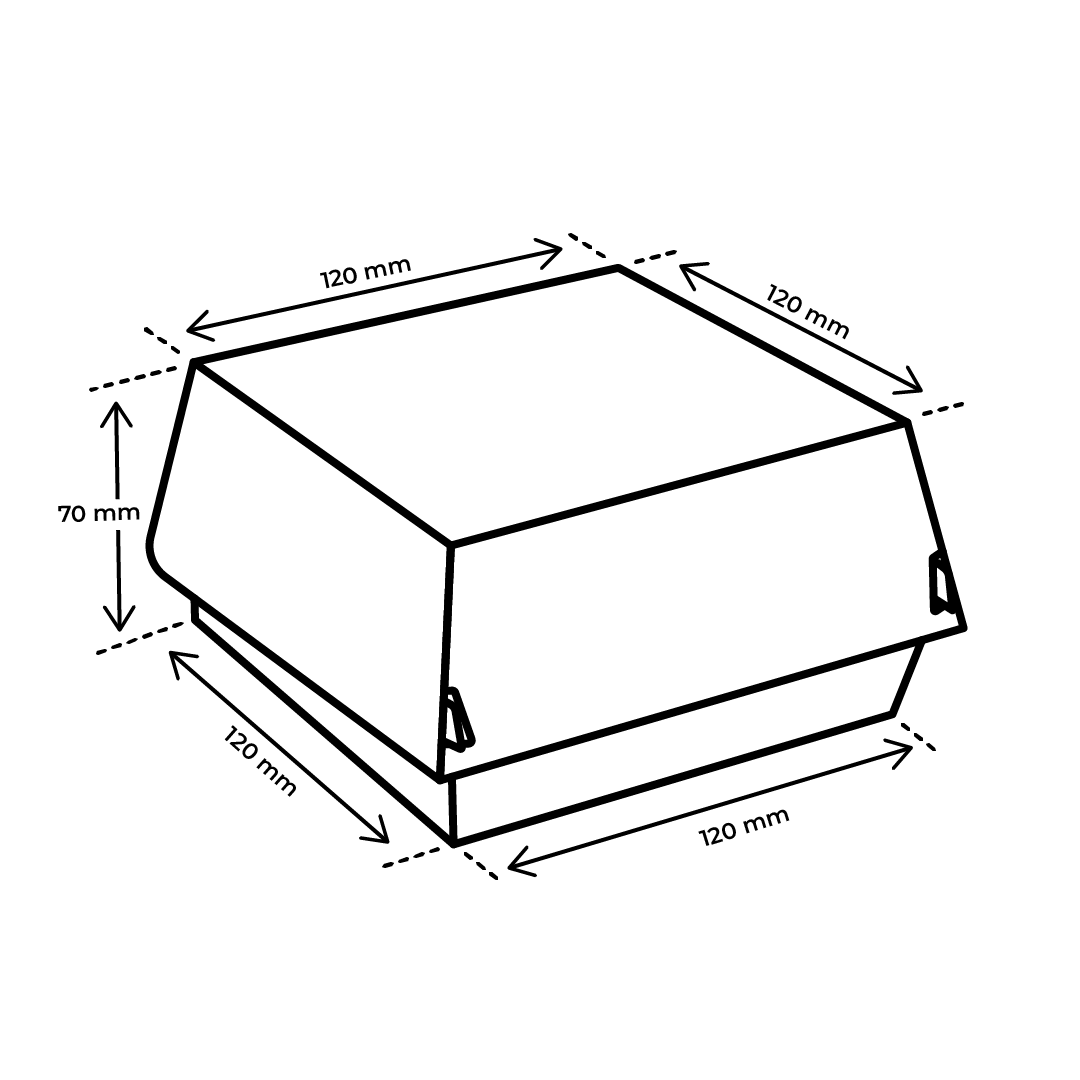 Hamburger Box L 12×12×7 cm Karton