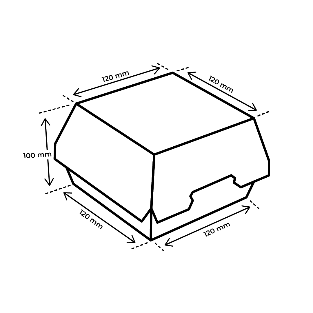 Hamburger Box 12×12×10 cm Karton